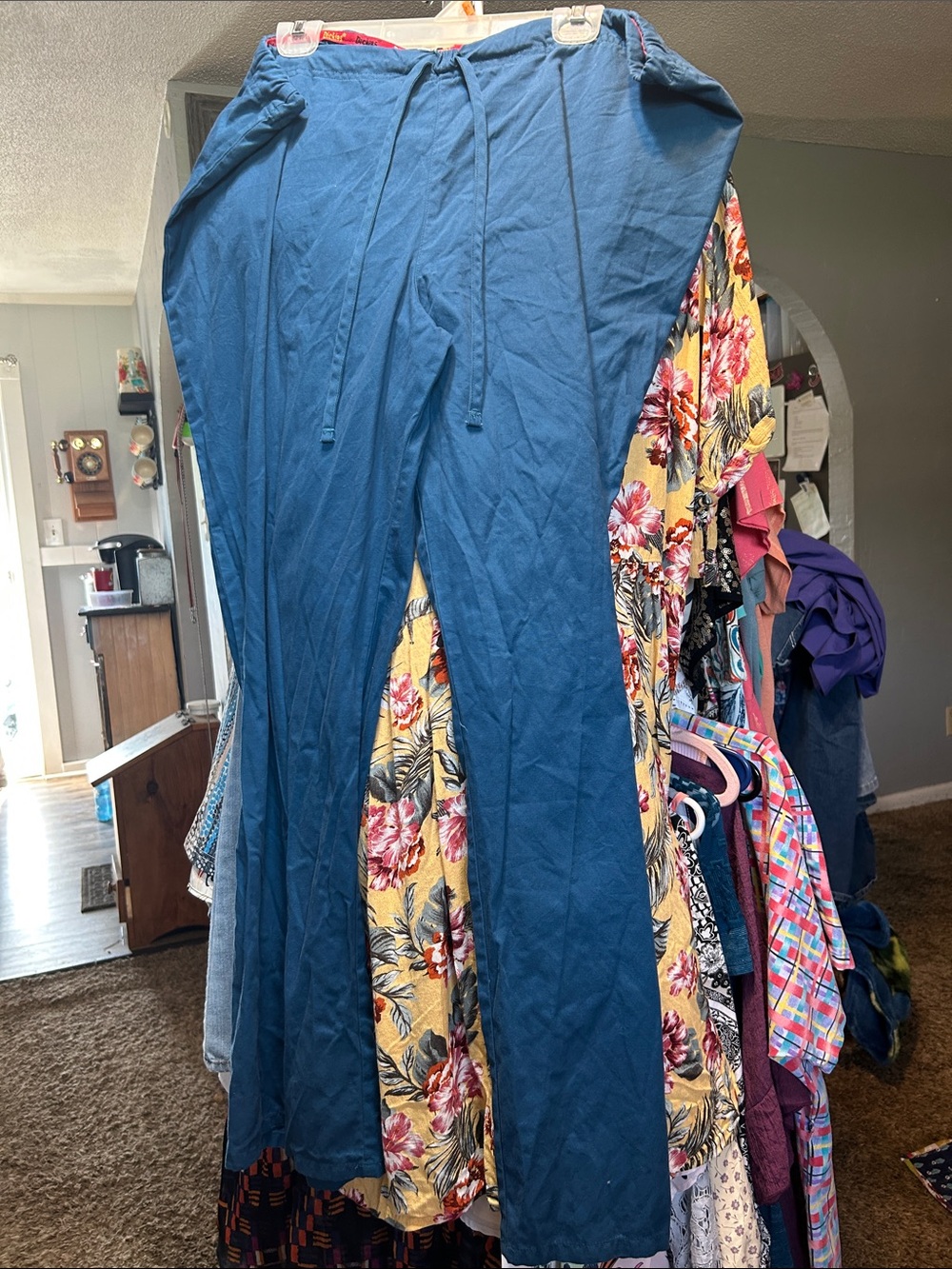 Dickies Blue Scrub Pants with Drawstring Waist Size XL